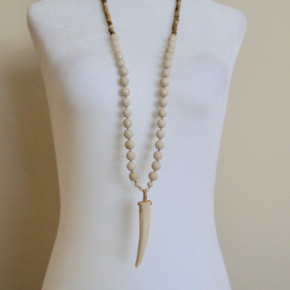 Tess + Tricia Full Stone Antler Tip Necklace